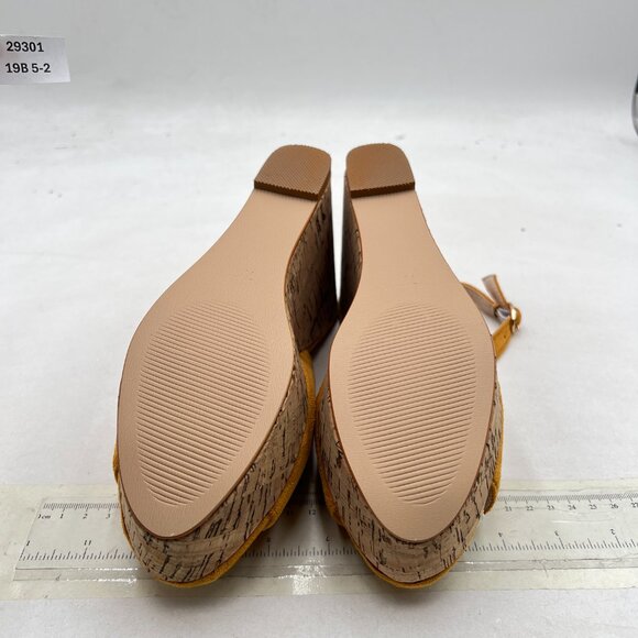 FOWT Khaki Peep Toe Slingback Platform Wedge High Heel Buckle Open Toe Sandals - Picture 7 of 8